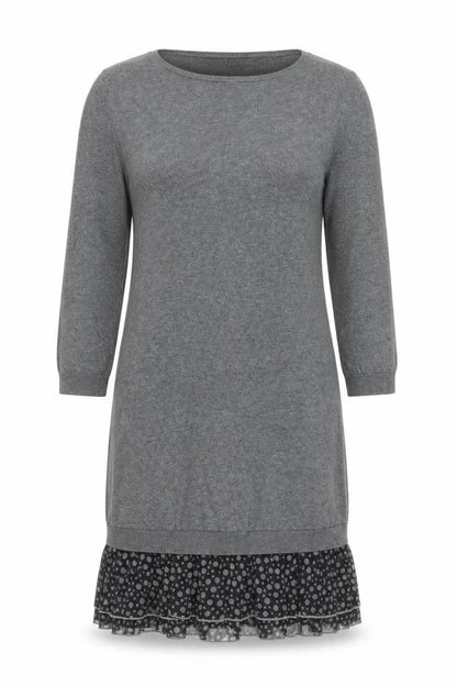 Next Grey Shift Dress Women Size 8 Polka Dot Hem