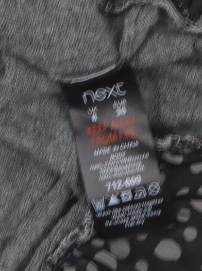 Next Grey Shift Dress Women Size 8 Polka Dot Hem