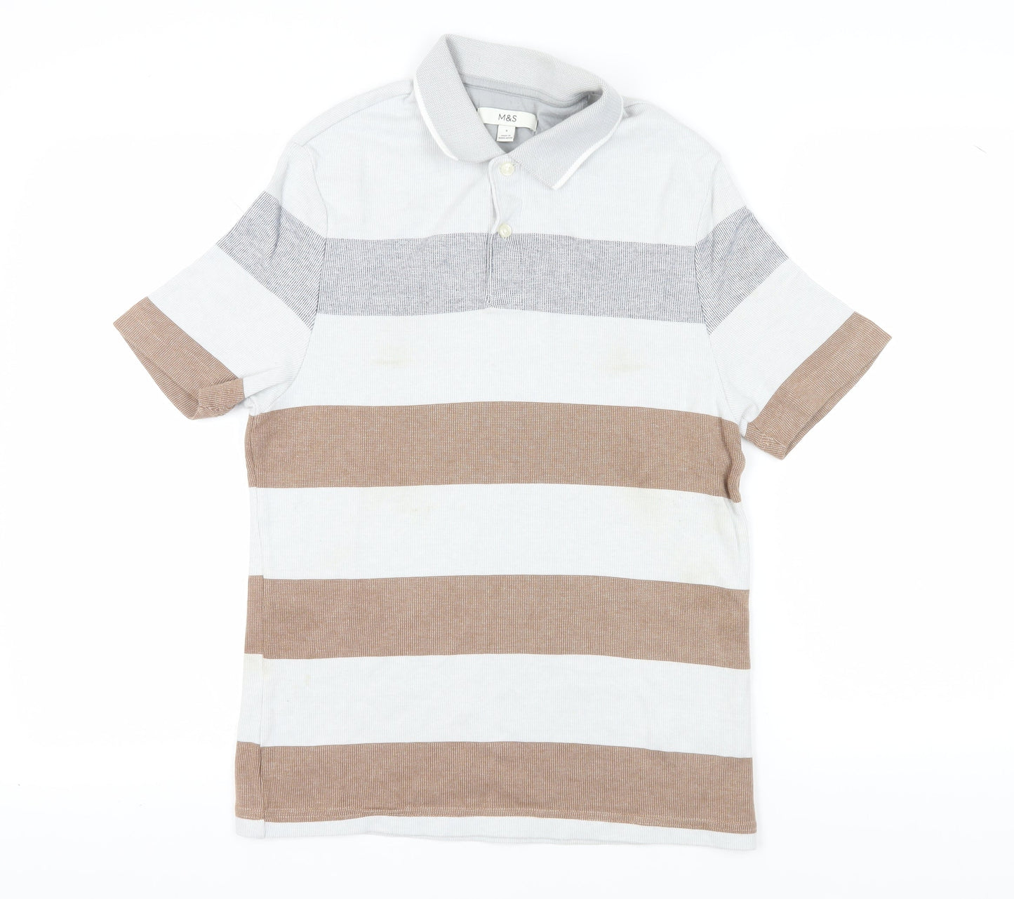 Marks and Spencer Men’s Striped Polo Shirt - S