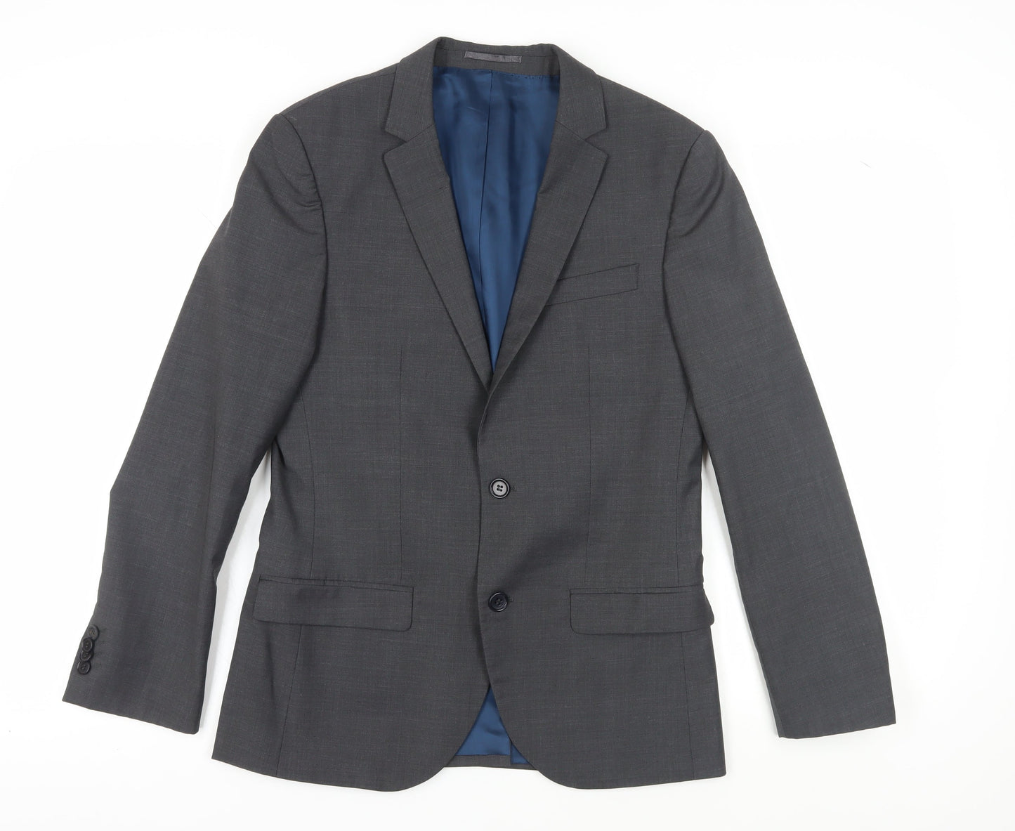 Mens UK Size 38 River Island Regular Grey Suit Jacket