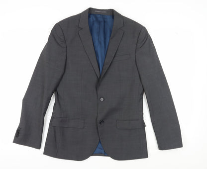 Mens UK Size 38 River Island Regular Grey Suit Jacket