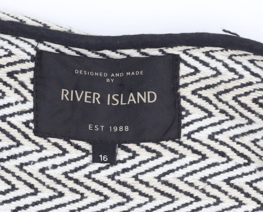Womens UK Size 16 River Island Black Basic Jacket
