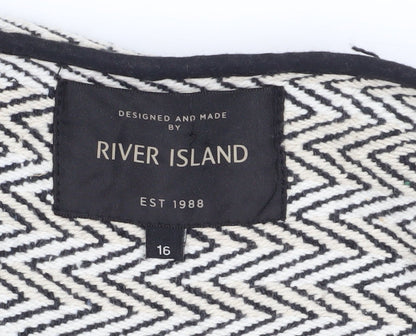 Womens UK Size 16 River Island Black Basic Jacket