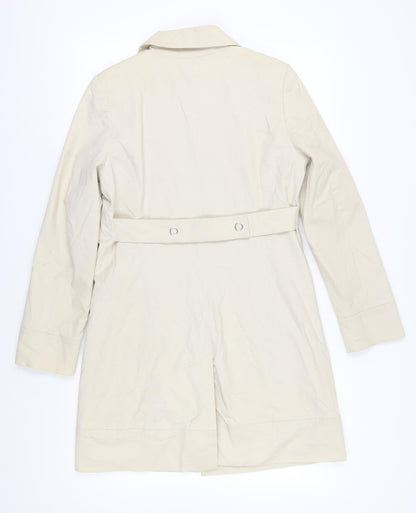 H&M Beige Overcoat Women Size 10 Casual Spring Trench