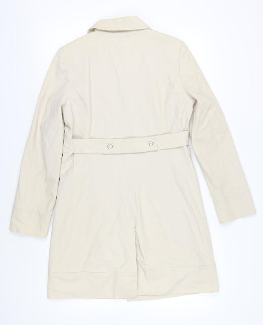 H&M Beige Overcoat Women Size 10 Casual Spring Trench