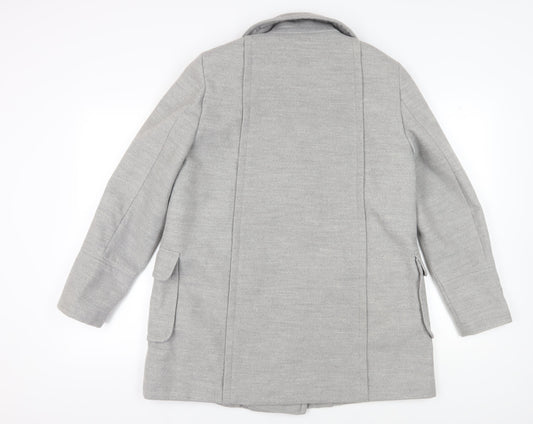 Womens UK Size 16 Dorothy Perkins Grey Pea Coat