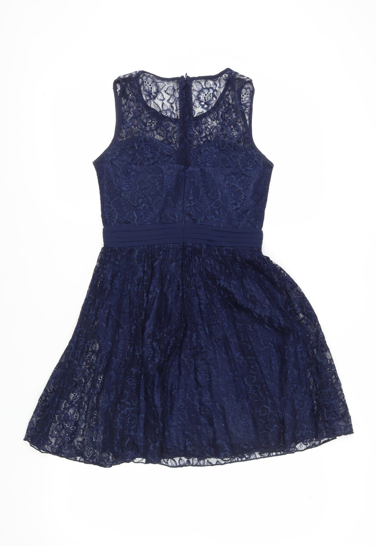 Little Mistress Women's Blue Lace A-Line Dress, Size 10