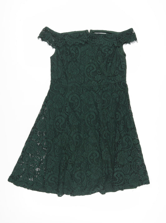 Dorothy Perkins Green A-Line Dress Size 12 Women
