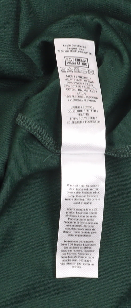 Dorothy Perkins Green A-Line Dress Size 12 Women
