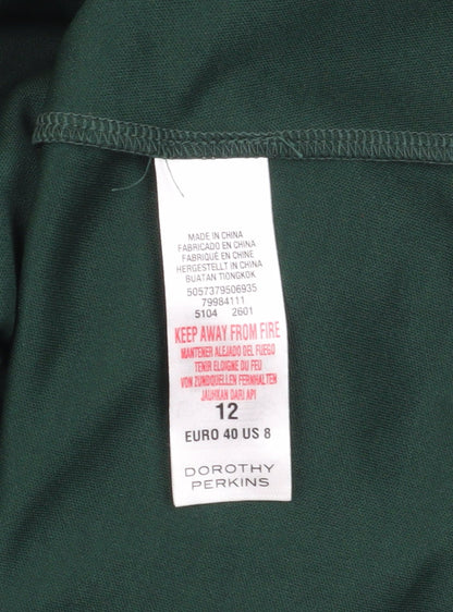 Dorothy Perkins Green A-Line Dress Size 12 Women