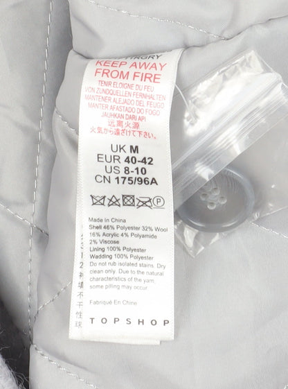 Womens UK Size M Topshop Grey Basic Jacket