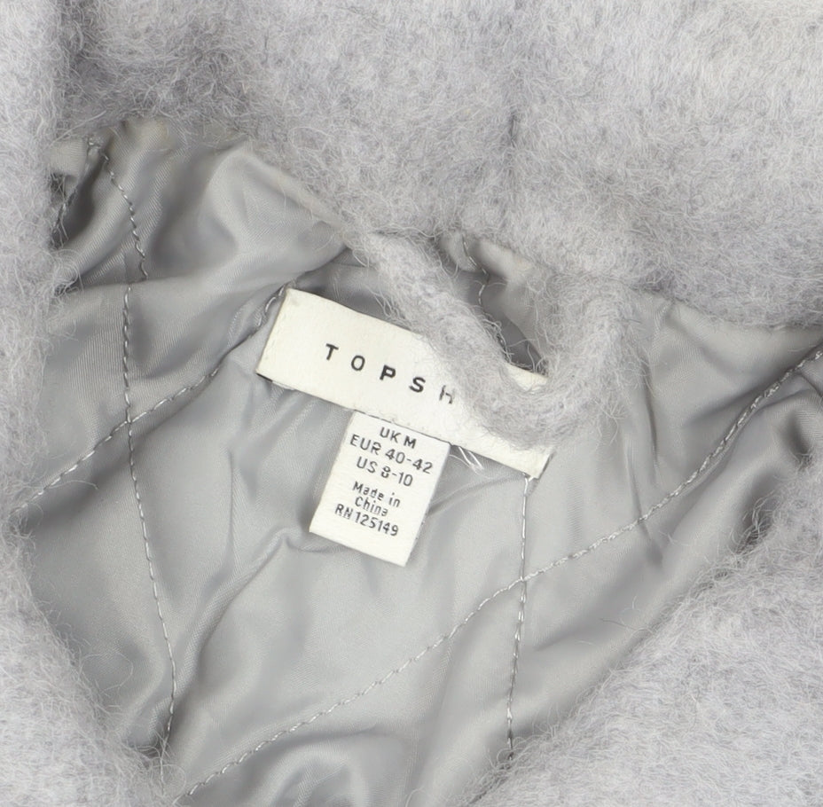 Womens UK Size M Topshop Grey Basic Jacket