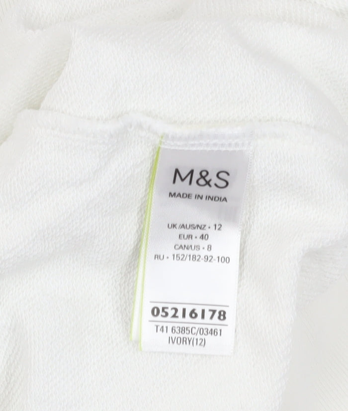 Womens UK Size 12 Marks and Spencer Ivory Pullover Sweatshirt