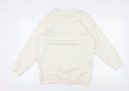 H&M Unisex Ivory Pullover Sweatshirt S Casual