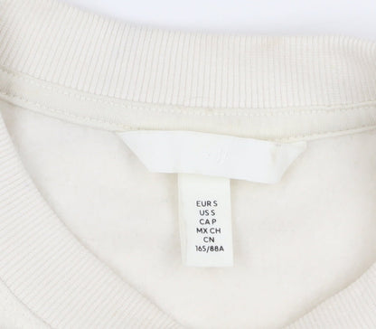 H&M Unisex Ivory Pullover Sweatshirt S Casual
