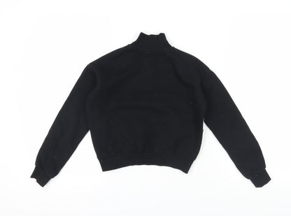 H&M Girls Black Full Zip Sweatshirt 9-10 Years