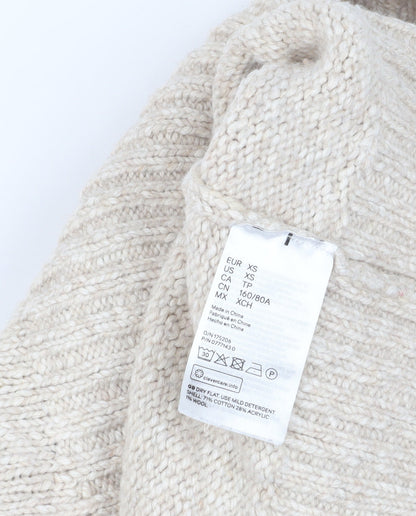 Womens UK Size XS H&M Beige Jumper Jumper