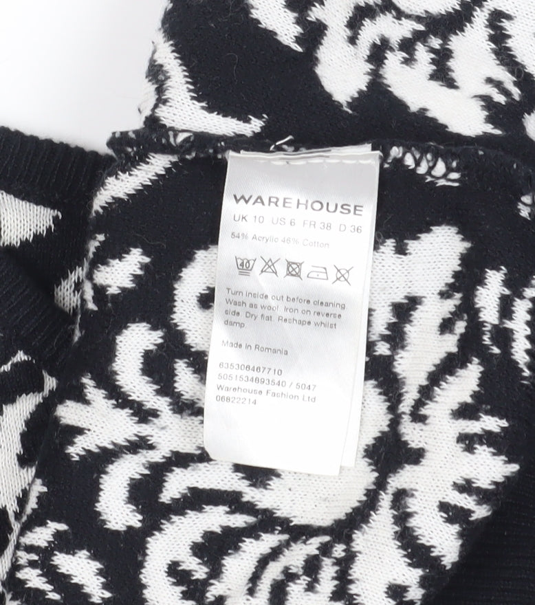 Womens UK Size 10 Warehouse Black Pullover Jumper