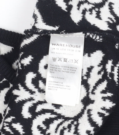 Womens UK Size 10 Warehouse Black Pullover Jumper