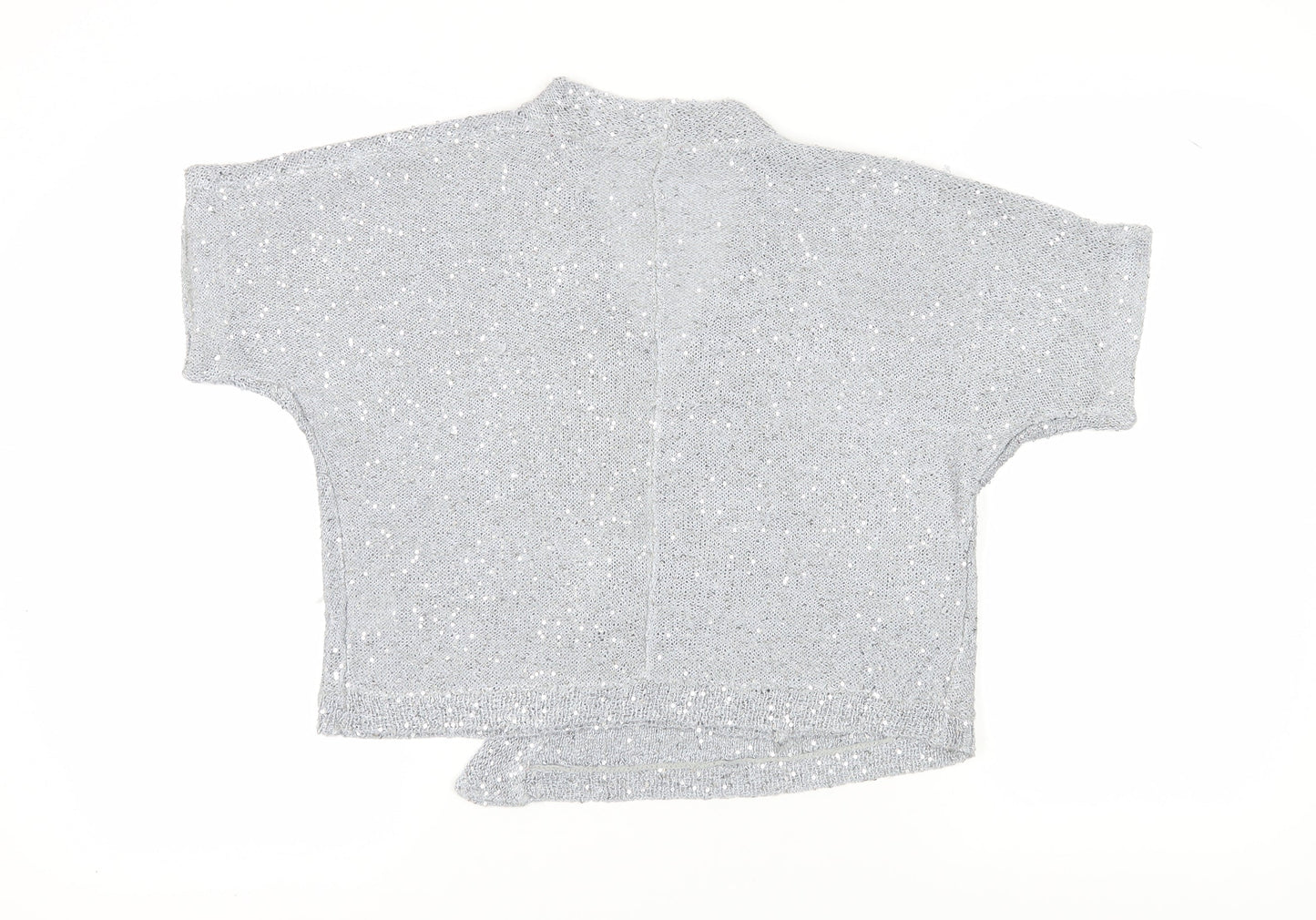 Womens UK Size 14 Roman Silver Wrap Jumper