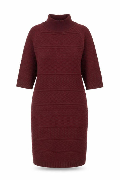 Apricot Women's Red Geometric Midi Knit Pencil Dress
