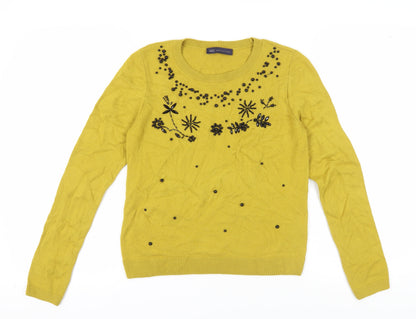 Womens UK Size 12 Marks and Spencer Yellow Pullover Jumper