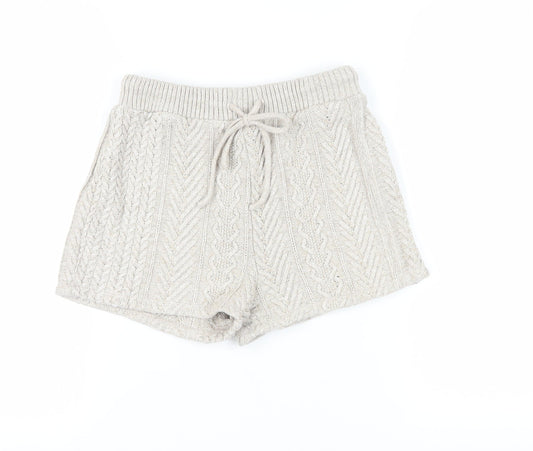 Zara Women's Beige Sweat Shorts Size 12