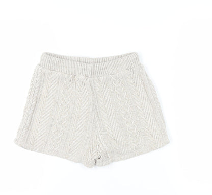 Zara Women's Beige Sweat Shorts Size 12