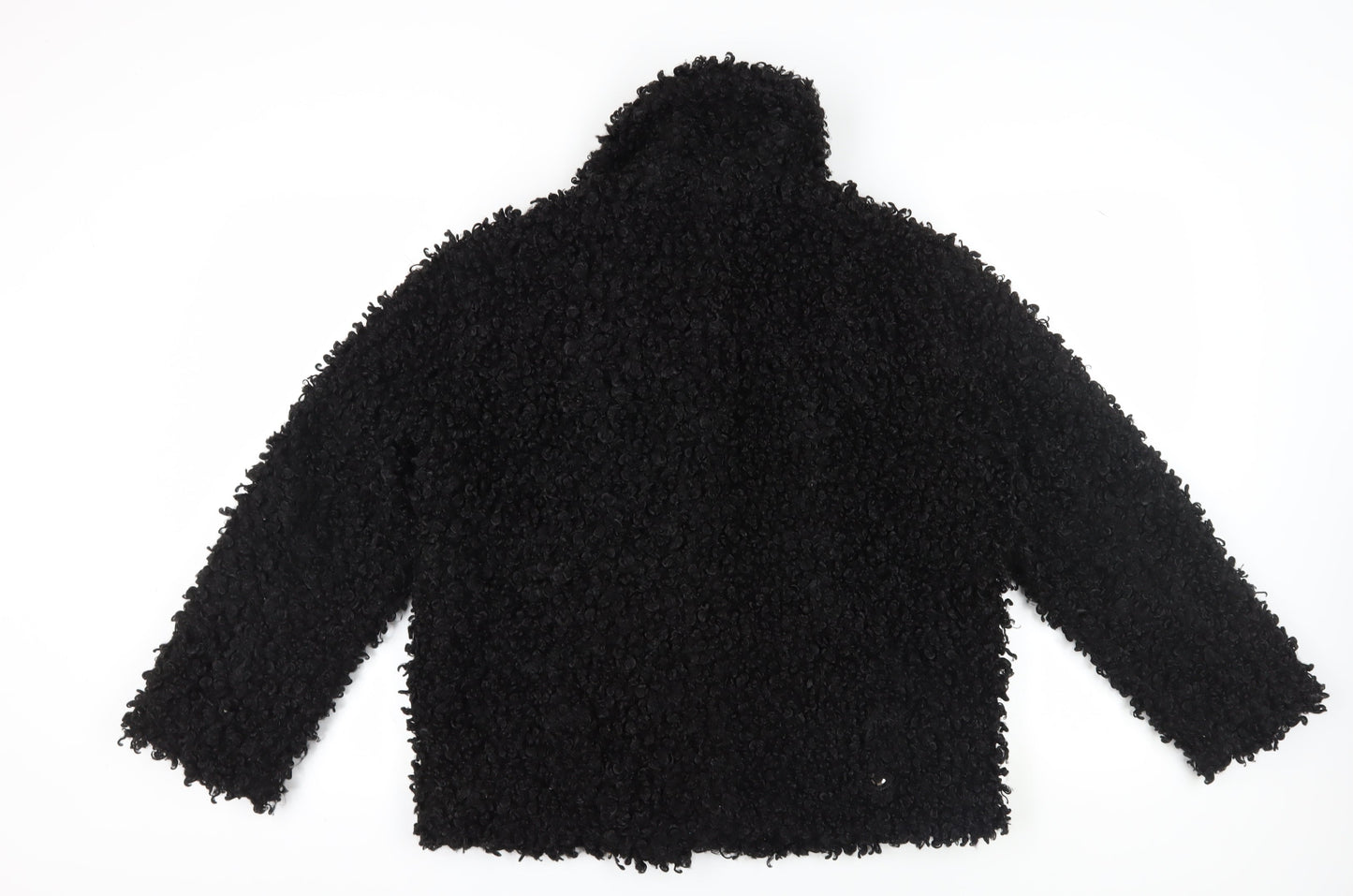 Womens UK Size 10 Boohoo Black Biker Coat