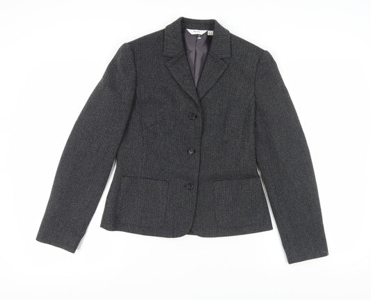Next Women's Grey Tweed Suit Jacket, Size 10, Classic Fit