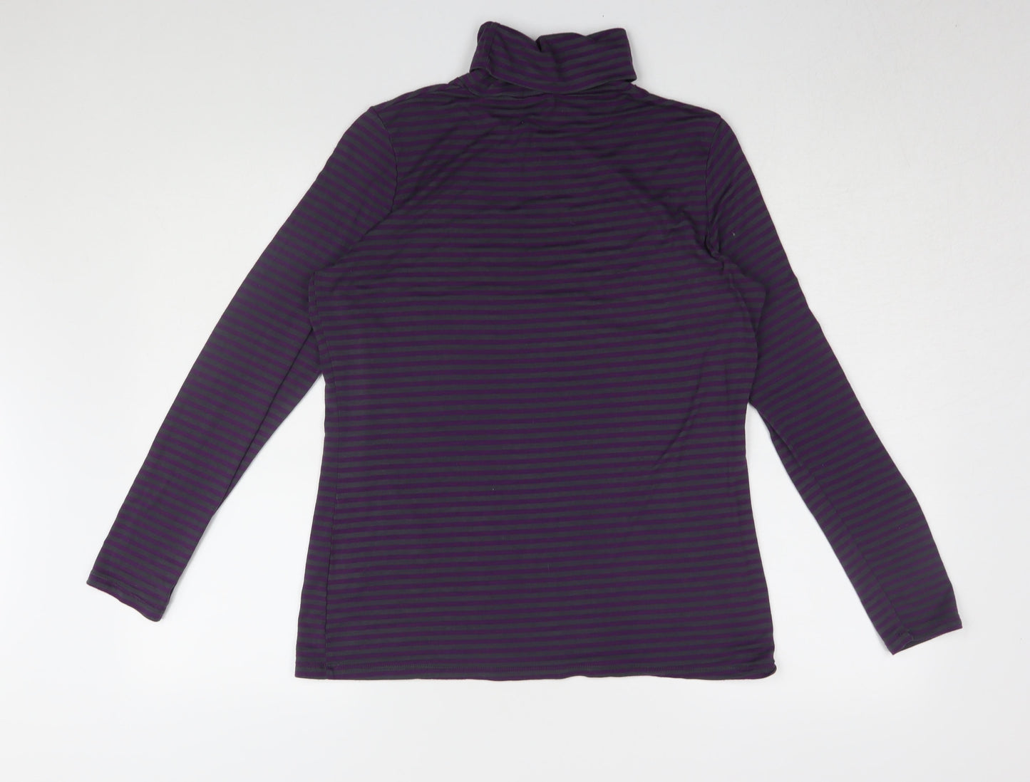 Redoute Création Women's Purple Striped Roll Neck T-Shirt