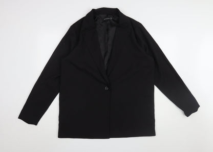 PrettyLittleThing Women's Black Blazer UK 12 Notch Lapel
