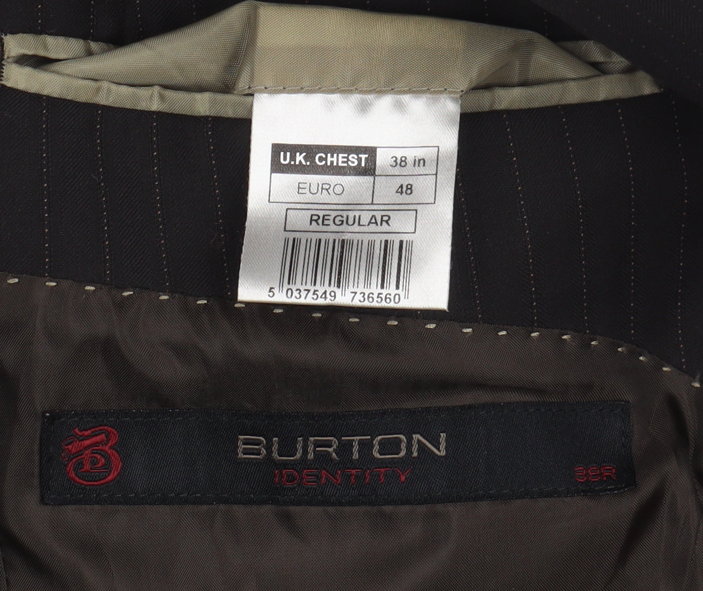 Mens UK Size 38 Burton Regular Black Suit Jacket