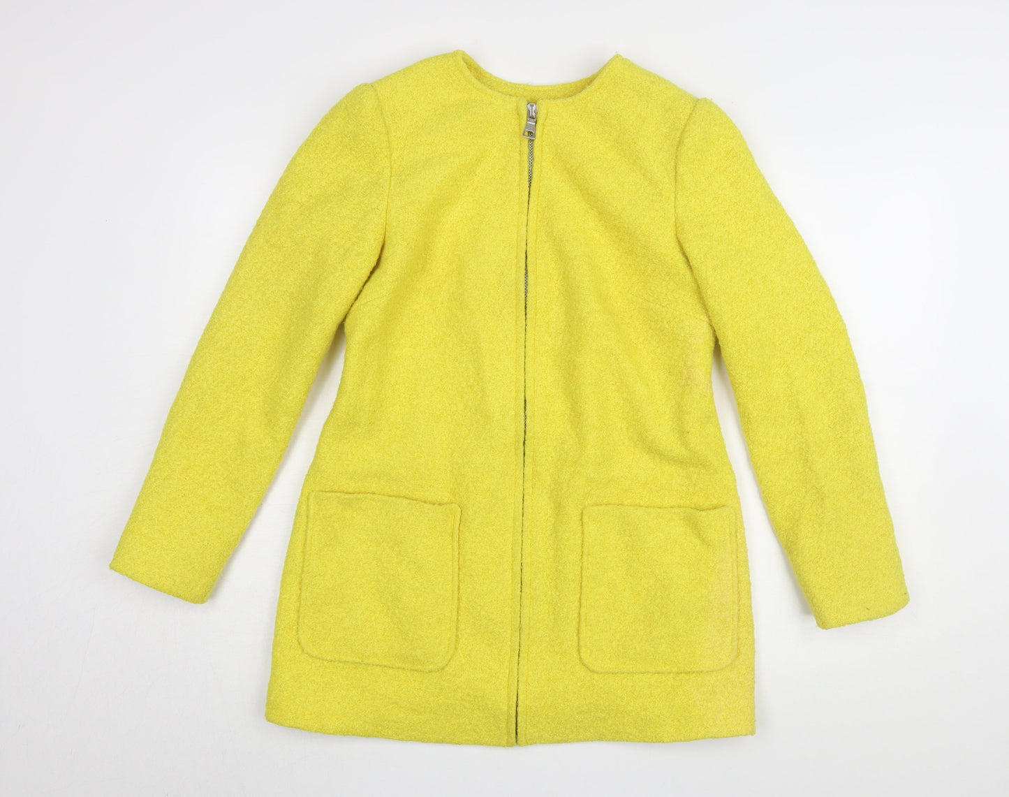 New Look Women's Yellow Wool Blend Coat Size 10