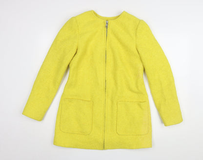 New Look Women's Yellow Wool Blend Coat Size 10