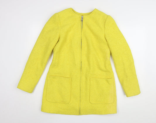 New Look Women's Yellow Wool Blend Coat Size 10