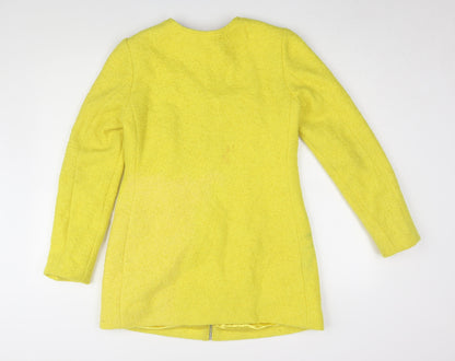 New Look Women's Yellow Wool Blend Coat Size 10