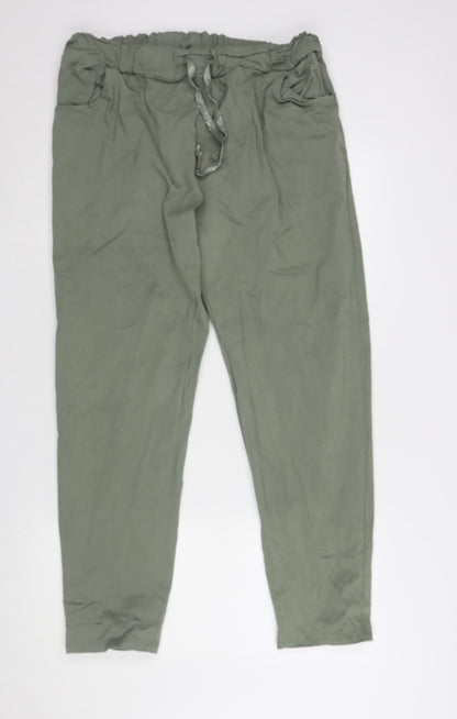 New Collection Green Relaxed Trousers, Size 2XS