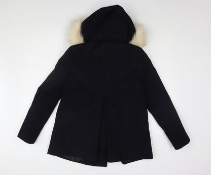Womens UK Size 6 Topshop Black Parka Coat