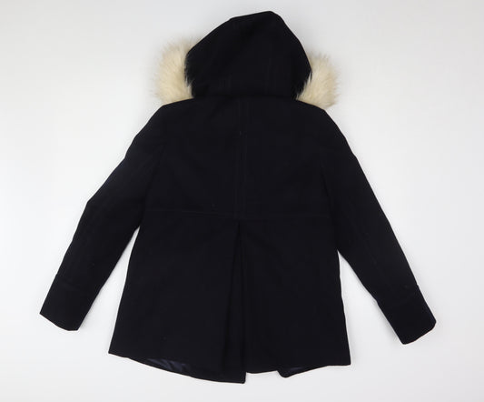 Womens UK Size 6 Topshop Black Parka Coat