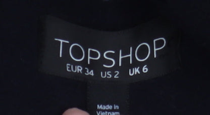 Womens UK Size 6 Topshop Black Parka Coat