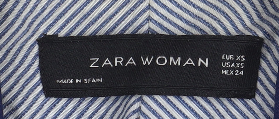 Zara Women Blue Single-Breasted Blazer XS