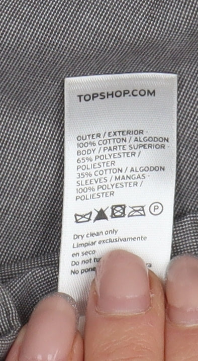 Topshop Women Grey Blazer UK 10 Business Casual