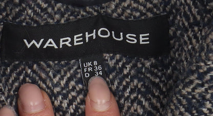 Womens UK Size 8 Warehouse Grey Pea Coat