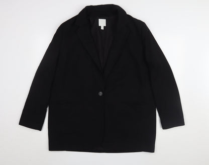 Womens UK Size L H&M Black Overcoat