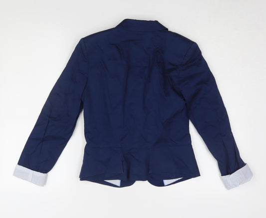 H&M Women's Blue Suit Jacket Size 8 Classic Fit