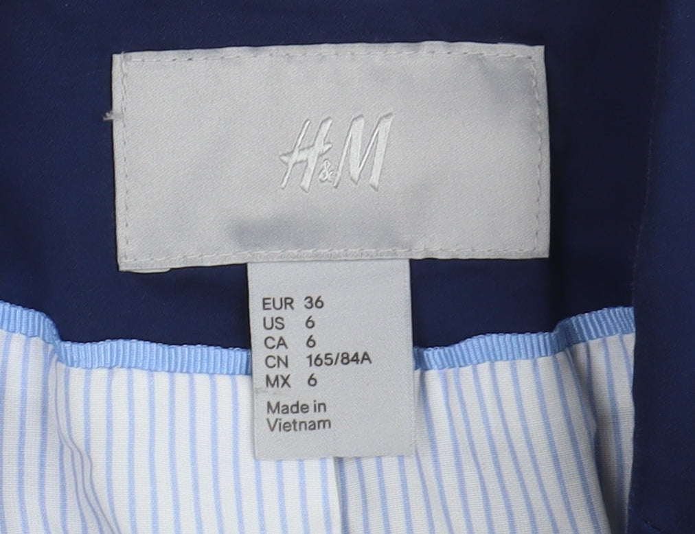 H&M Women's Blue Suit Jacket Size 8 Classic Fit
