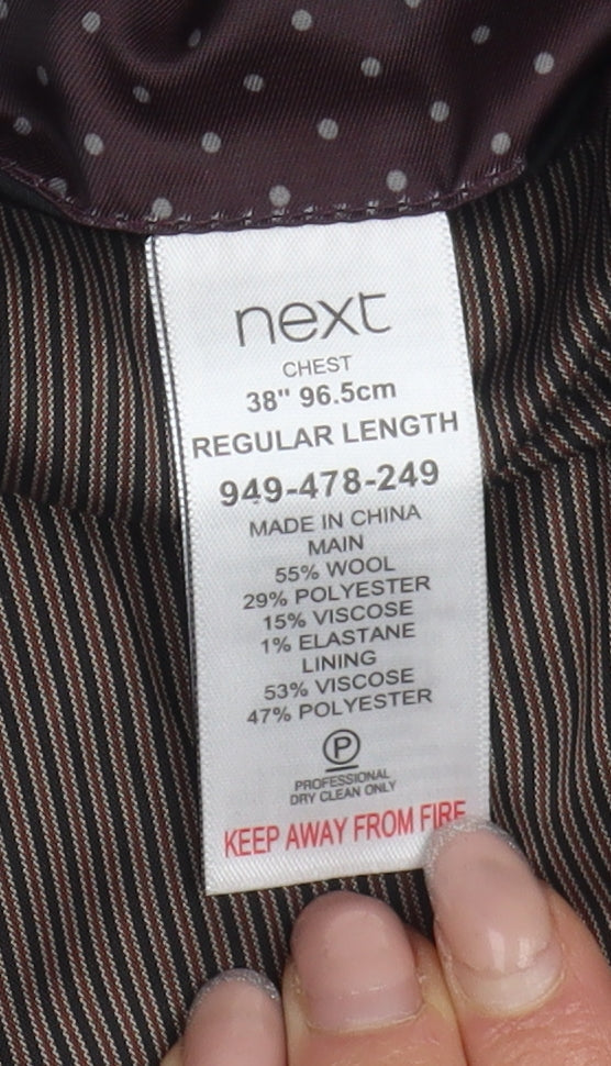 Mens UK Size 38 NEXT Regular Brown Suit Jacket