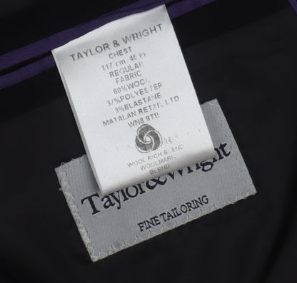 Mens UK Size 46 Taylor & Wright Regular Black Suit Jacket