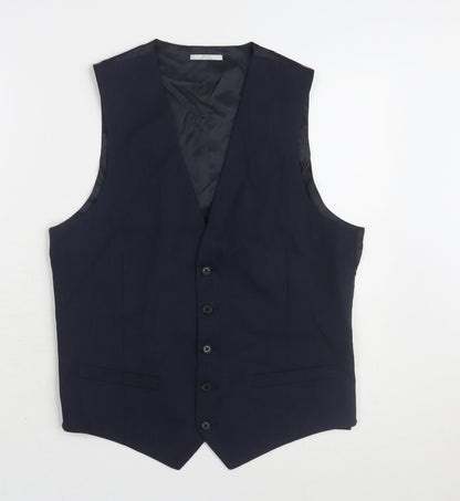 Mens UK Size 38 Marks and Spencer Regular Blue Suit Waistcoat